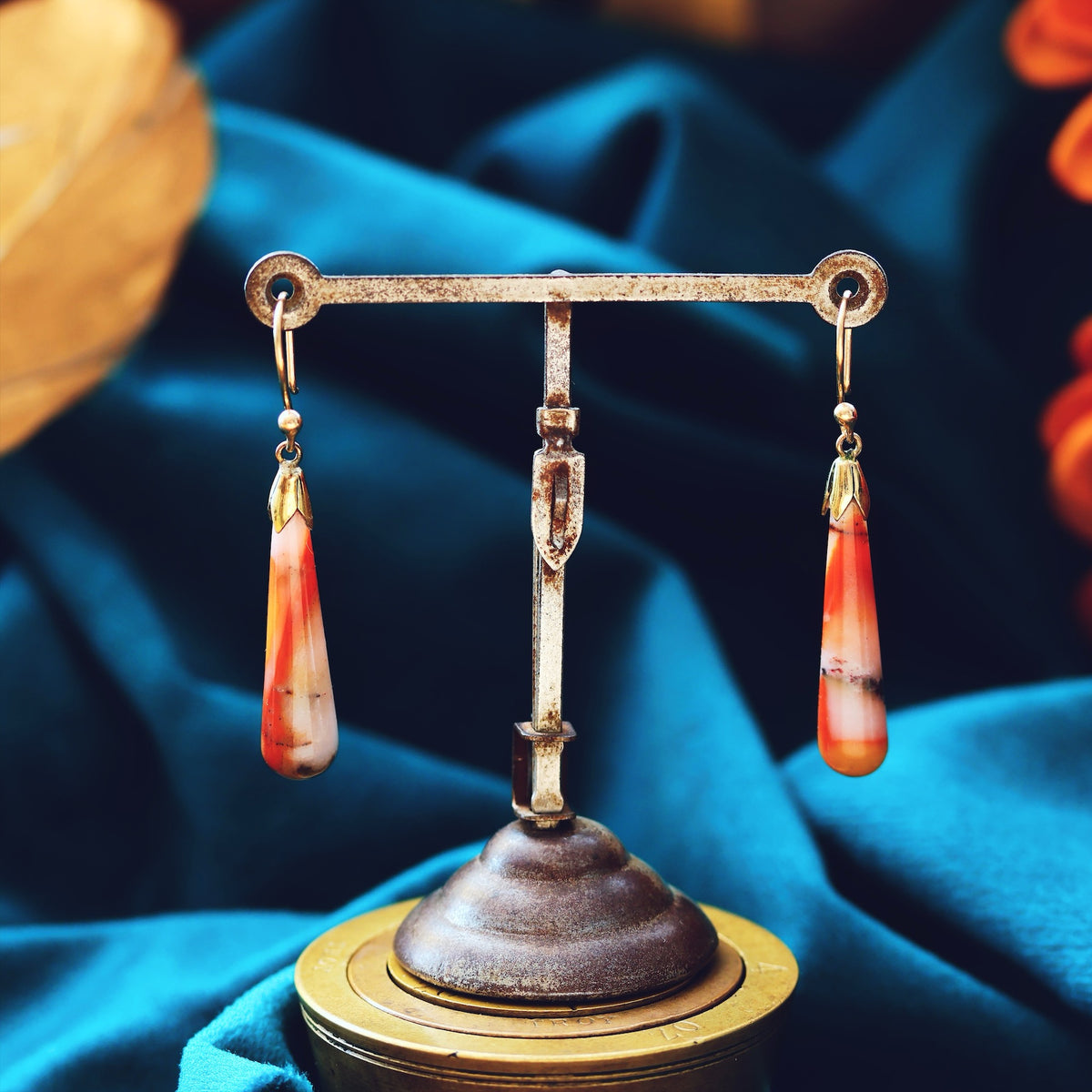 Vintage Scottish Agate Drop Earrings