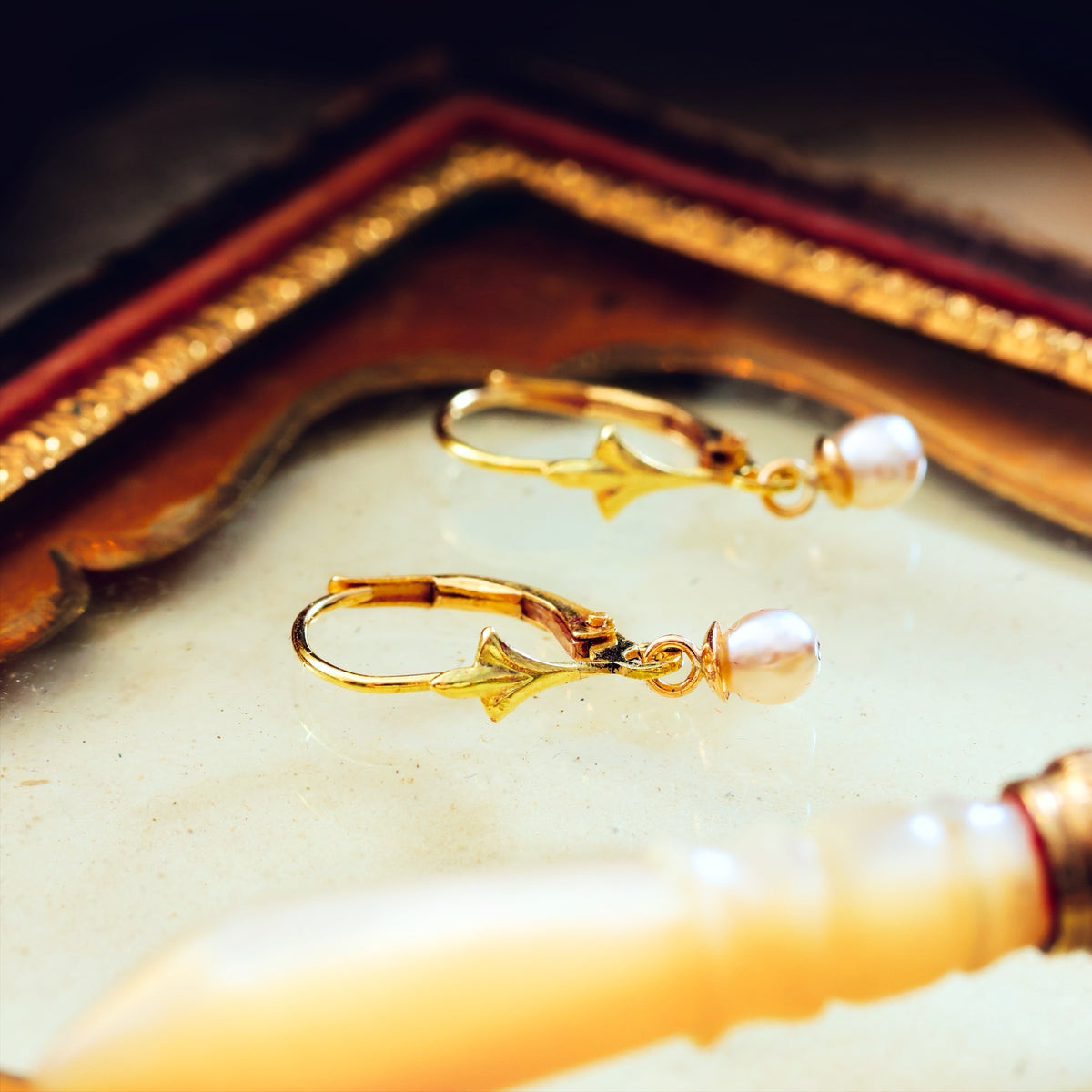 Dainty Saltwater Pearl Drop Earrings