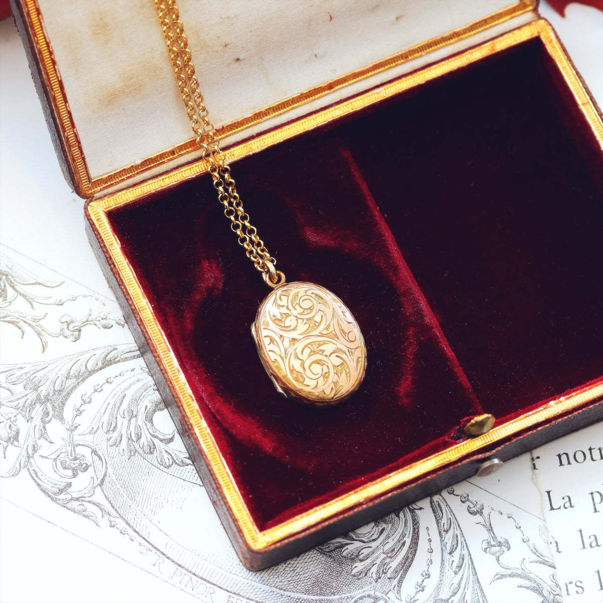Antique Floriate Oval Shaped Locket