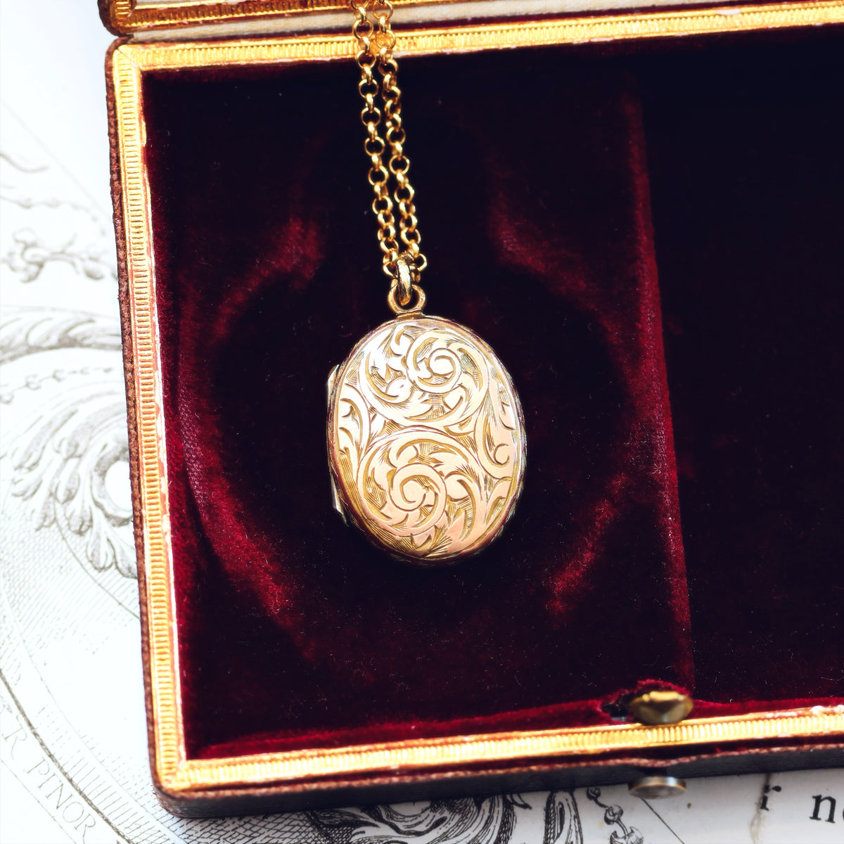 Antique Floriate Oval Shaped Locket