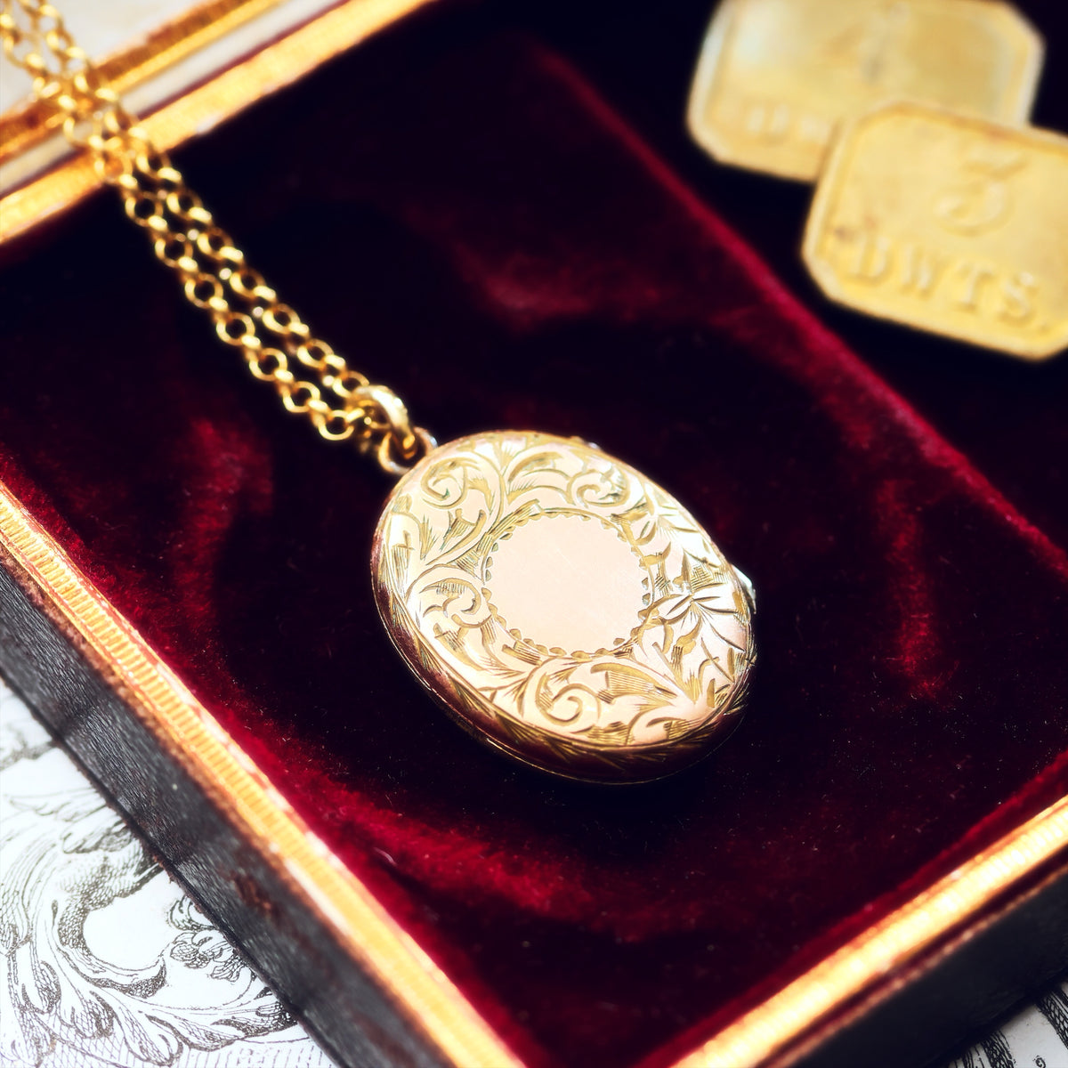 Antique Floriate Oval Shaped Locket