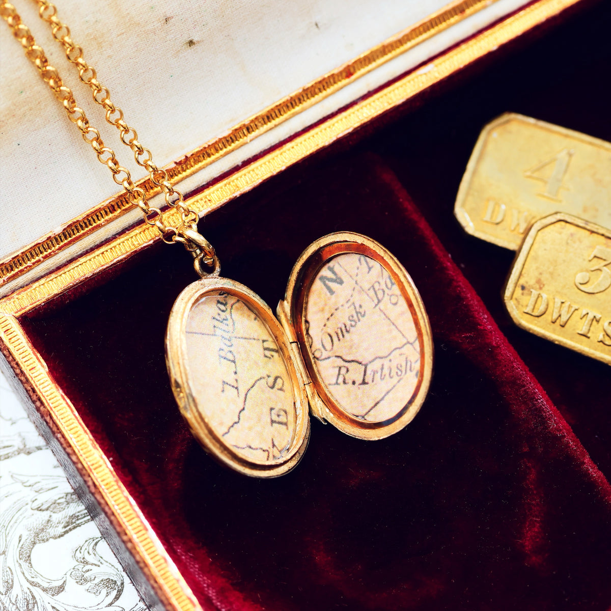 Antique Floriate Oval Shaped Locket