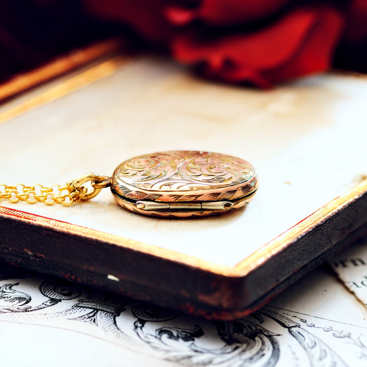 Antique Floriate Oval Shaped Locket