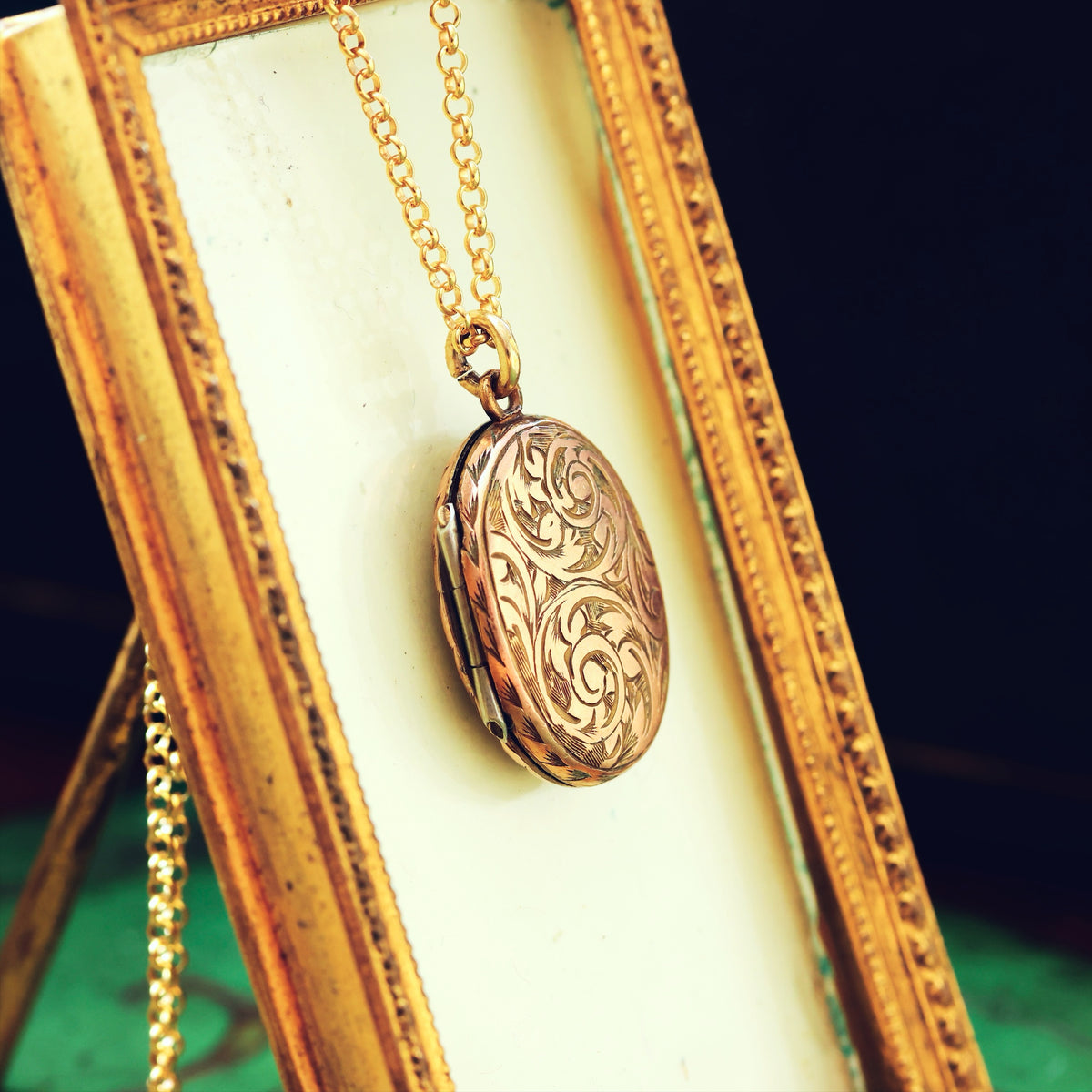 Antique Floriate Oval Shaped Locket