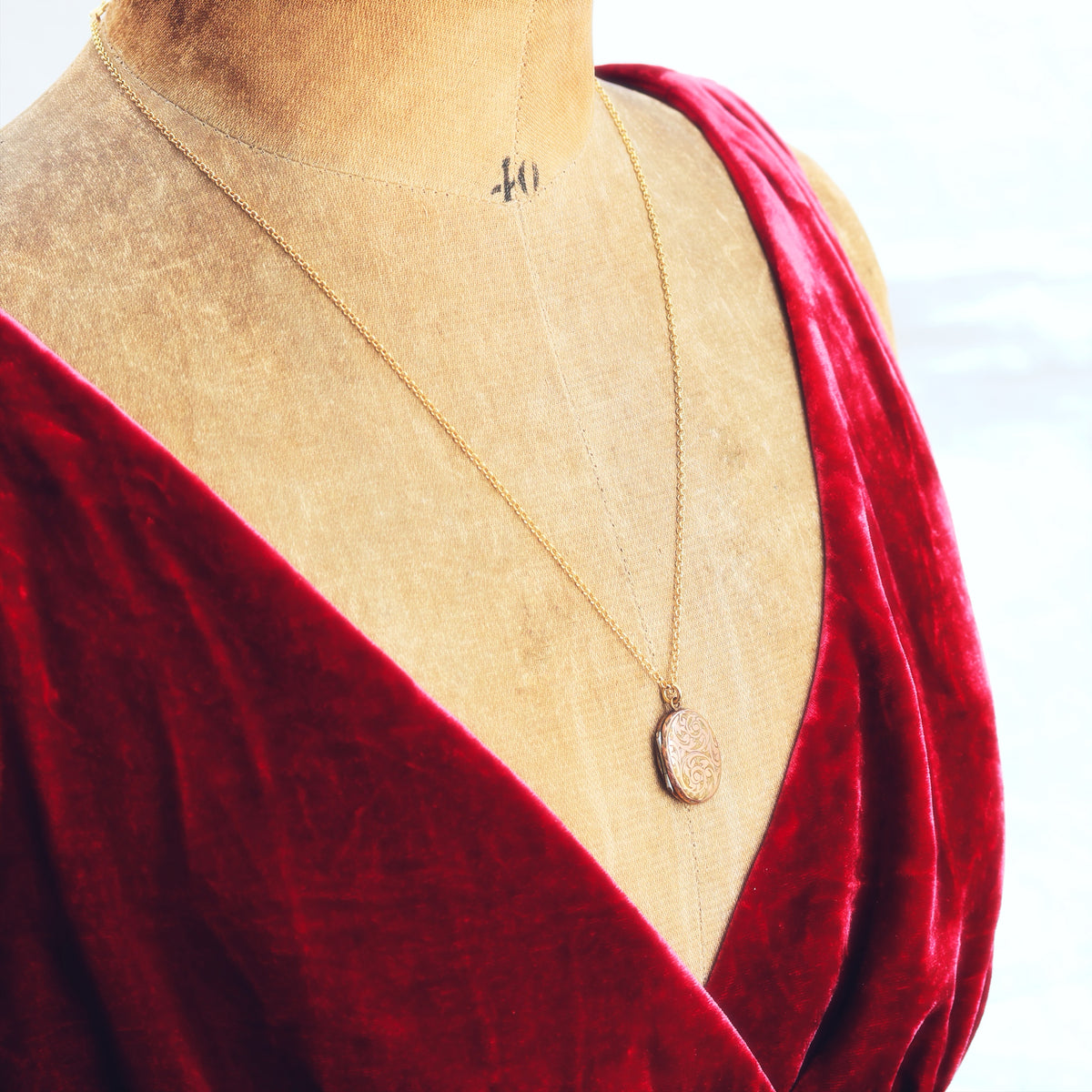 Antique Floriate Oval Shaped Locket