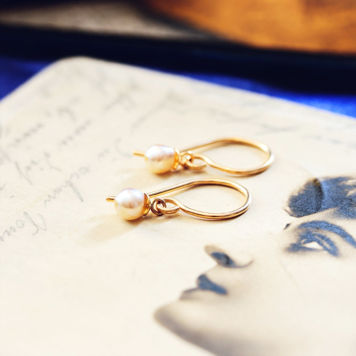 Cute Natural Saltwater Pearl Earrings