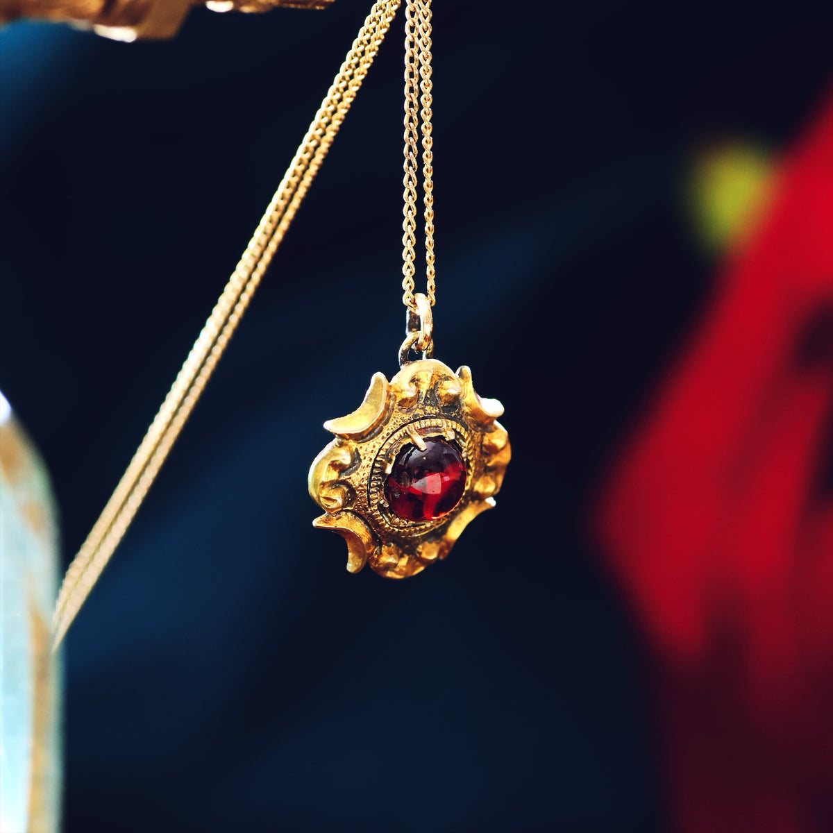 Bewitching Victorian Gothic! Garnet Pendant