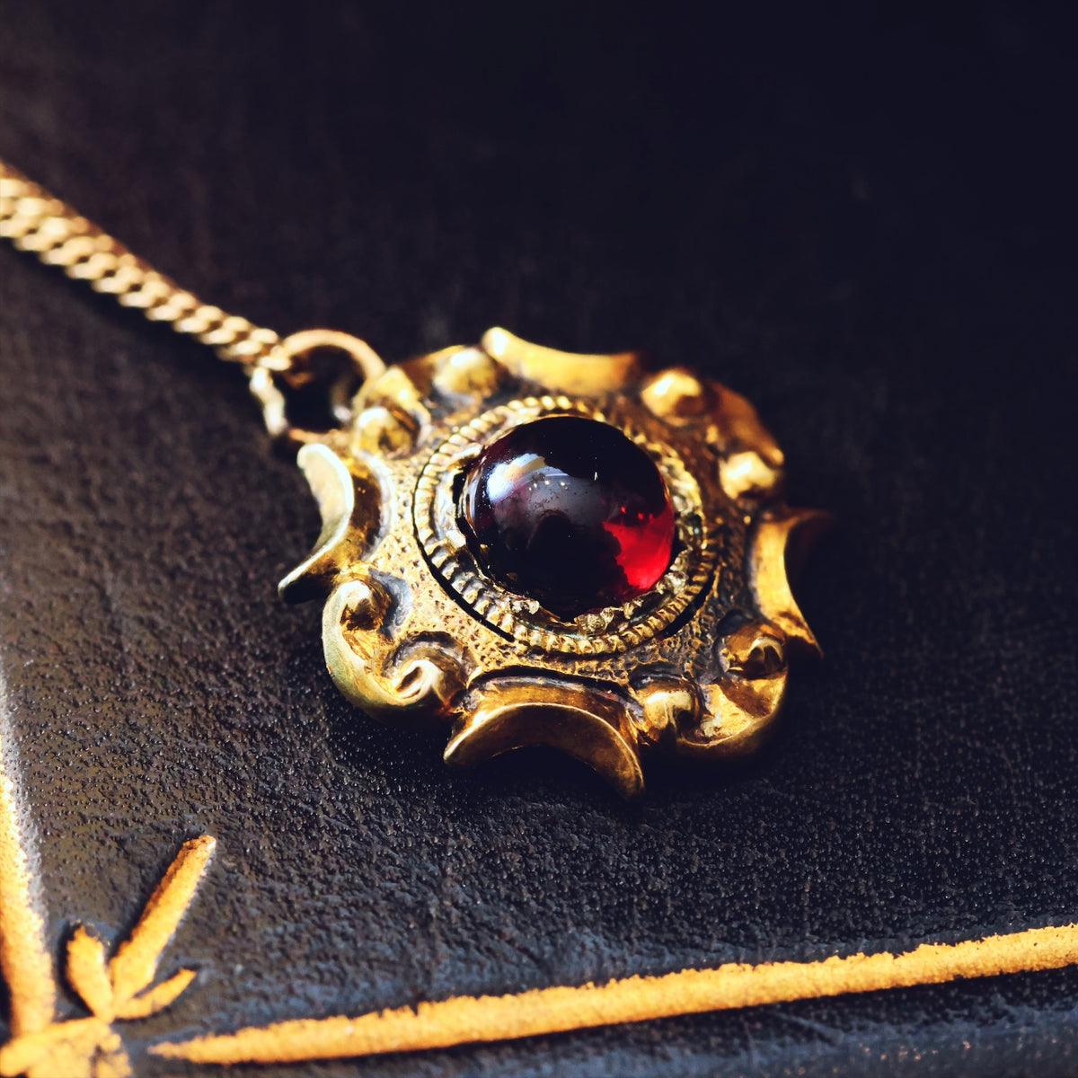 Bewitching Victorian Gothic! Garnet Pendant