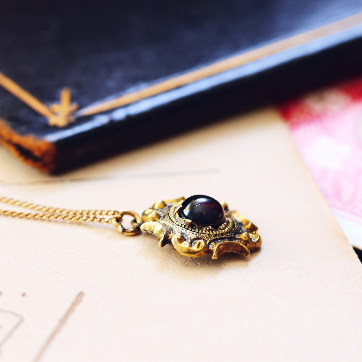 Bewitching Victorian Gothic! Garnet Pendant