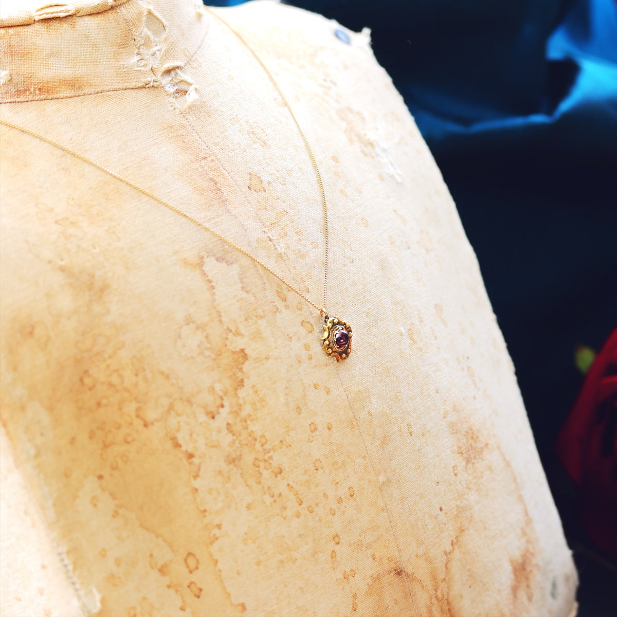 Bewitching Victorian Gothic! Garnet Pendant