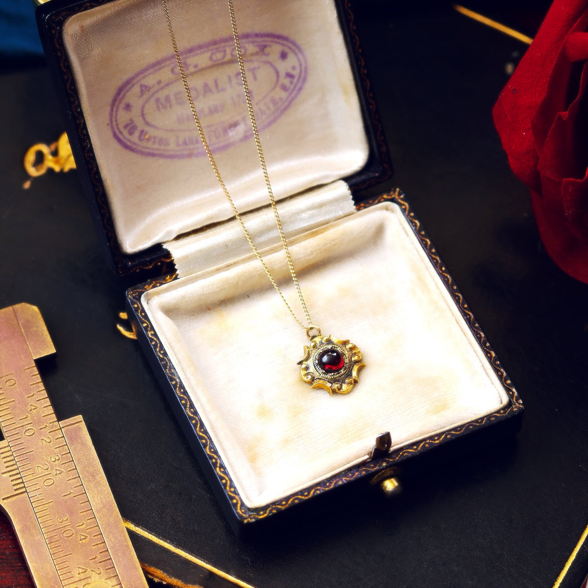 Bewitching Victorian Gothic! Garnet Pendant