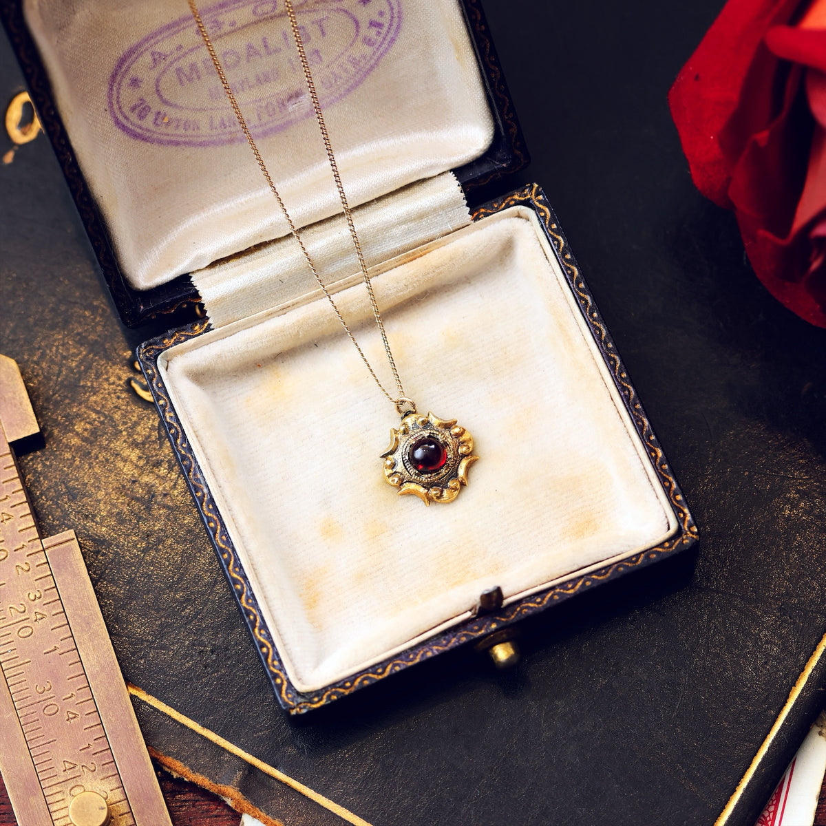 Bewitching Victorian Gothic! Garnet Pendant