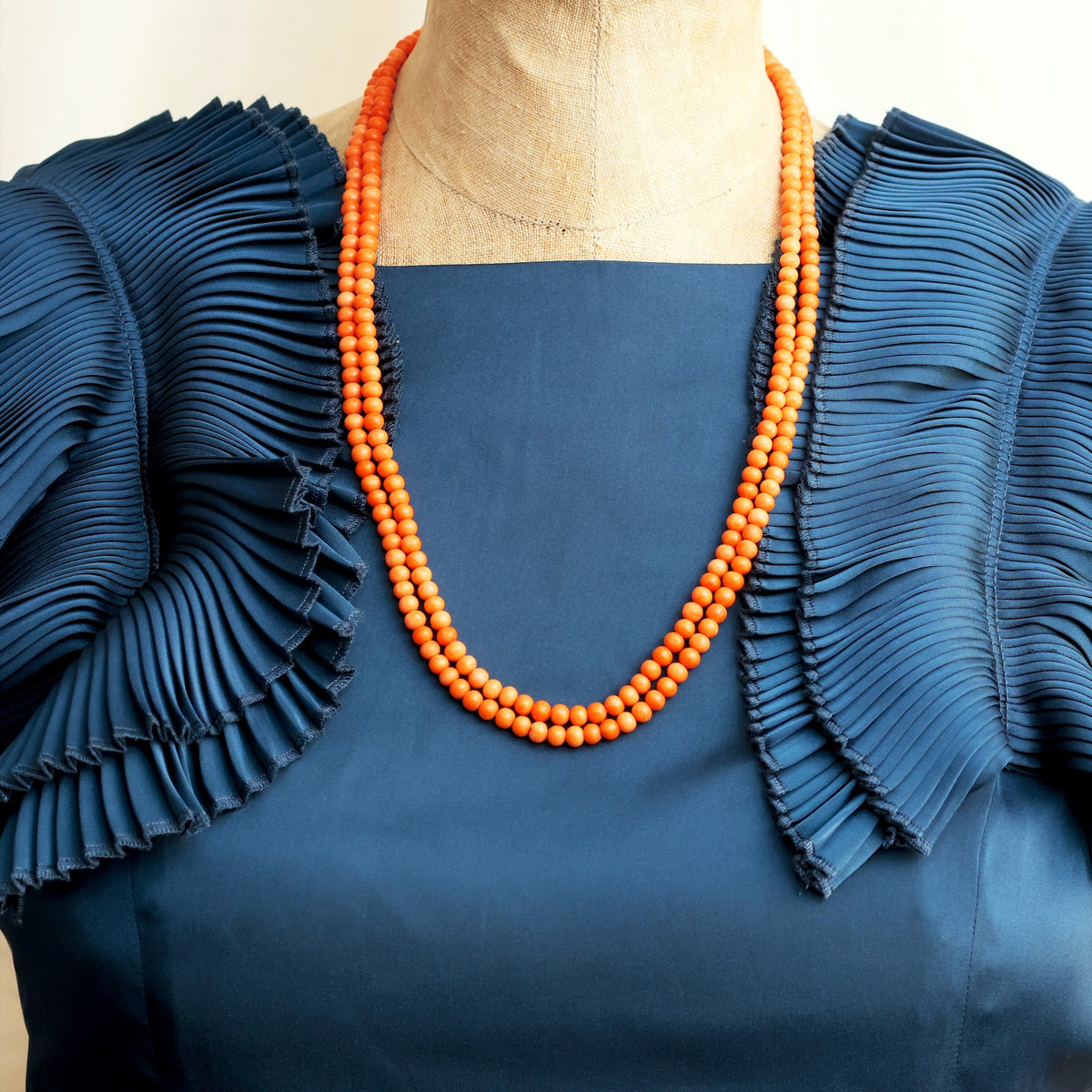 Antique Victorian Peach Coral Necklace