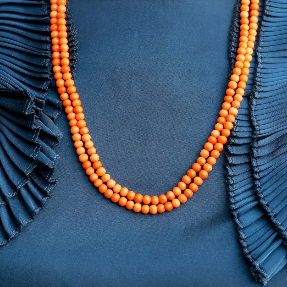 Antique Victorian Peach Coral Necklace