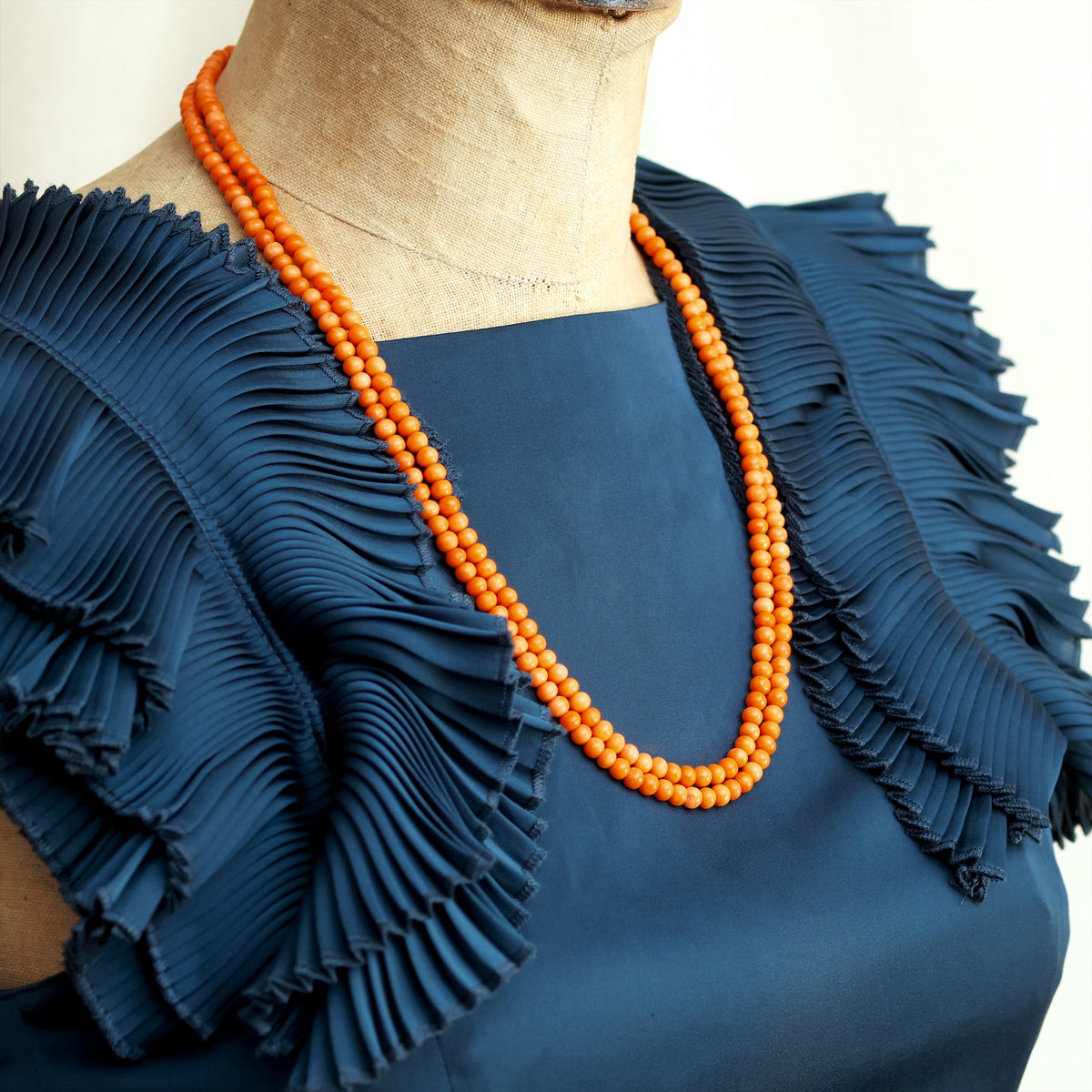 Antique Victorian Peach Coral Necklace