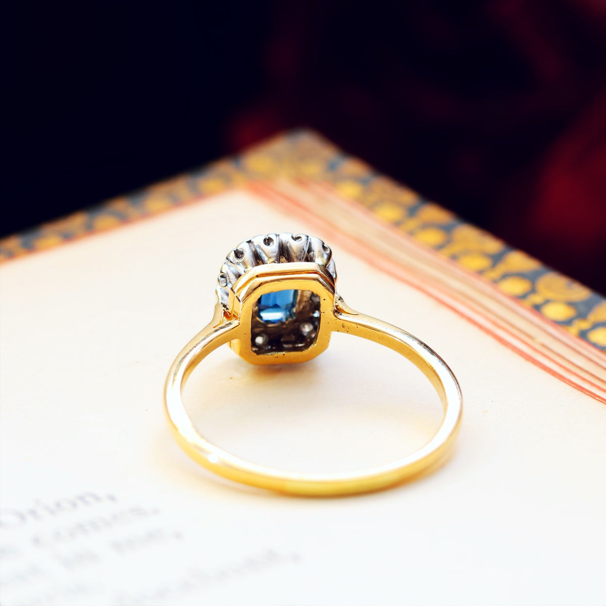 Vintage Date 1988 Sapphire & Diamond Cluster Ring