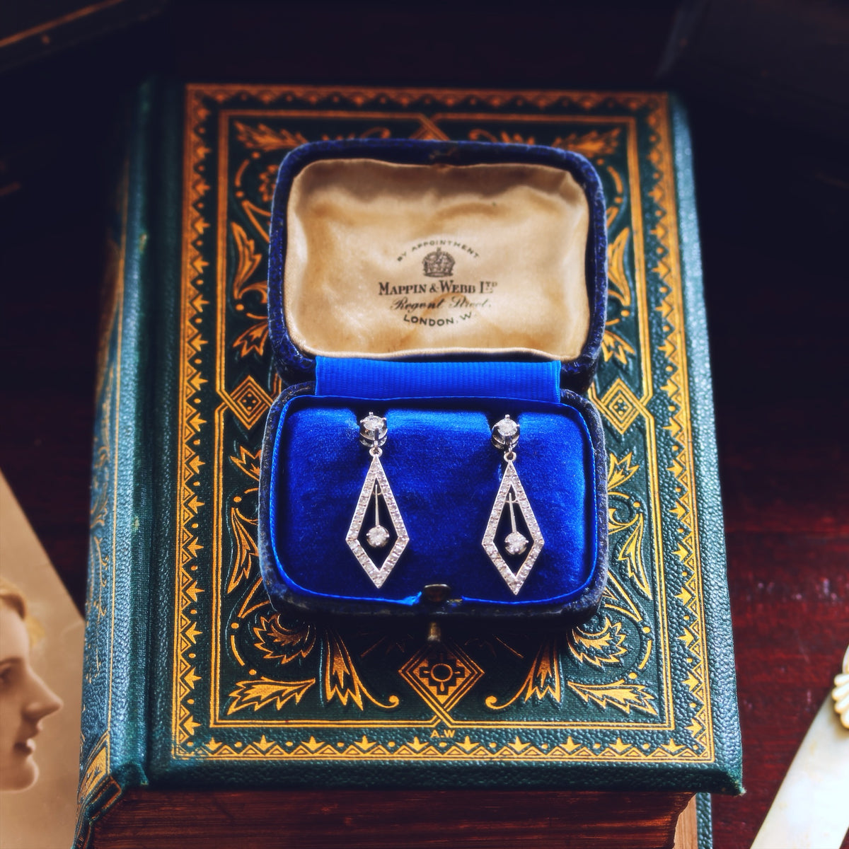 DIVINE! Art Deco Diamond Drop Earrings