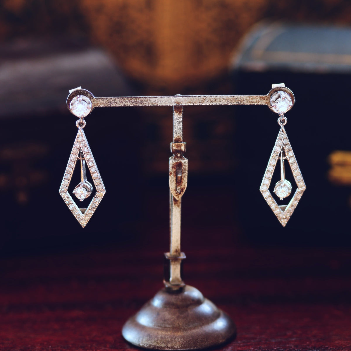 Art Deco Diamond Drop Earrings