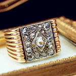 Vintage Unisex Late Art Deco Rose Cut Diamond Ring