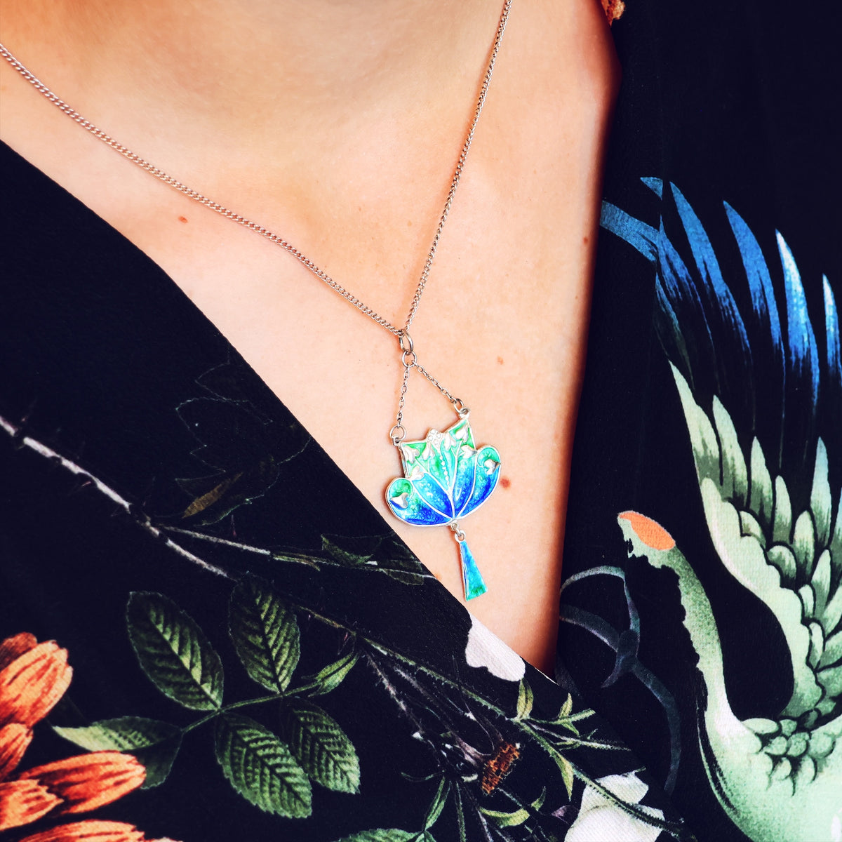 Art Nouveau Enamelled Silver Pendant
