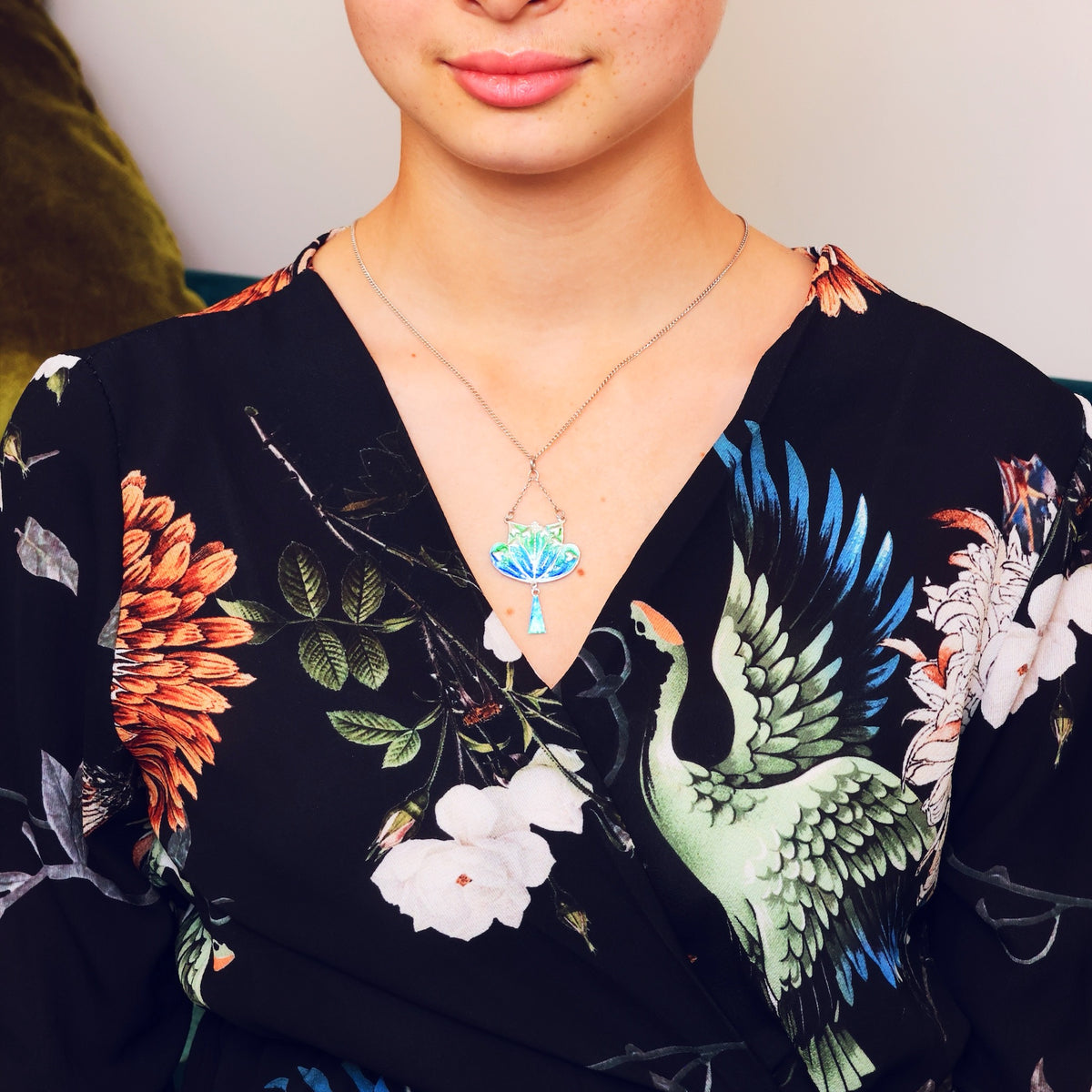Art Nouveau Enamelled Silver Pendant