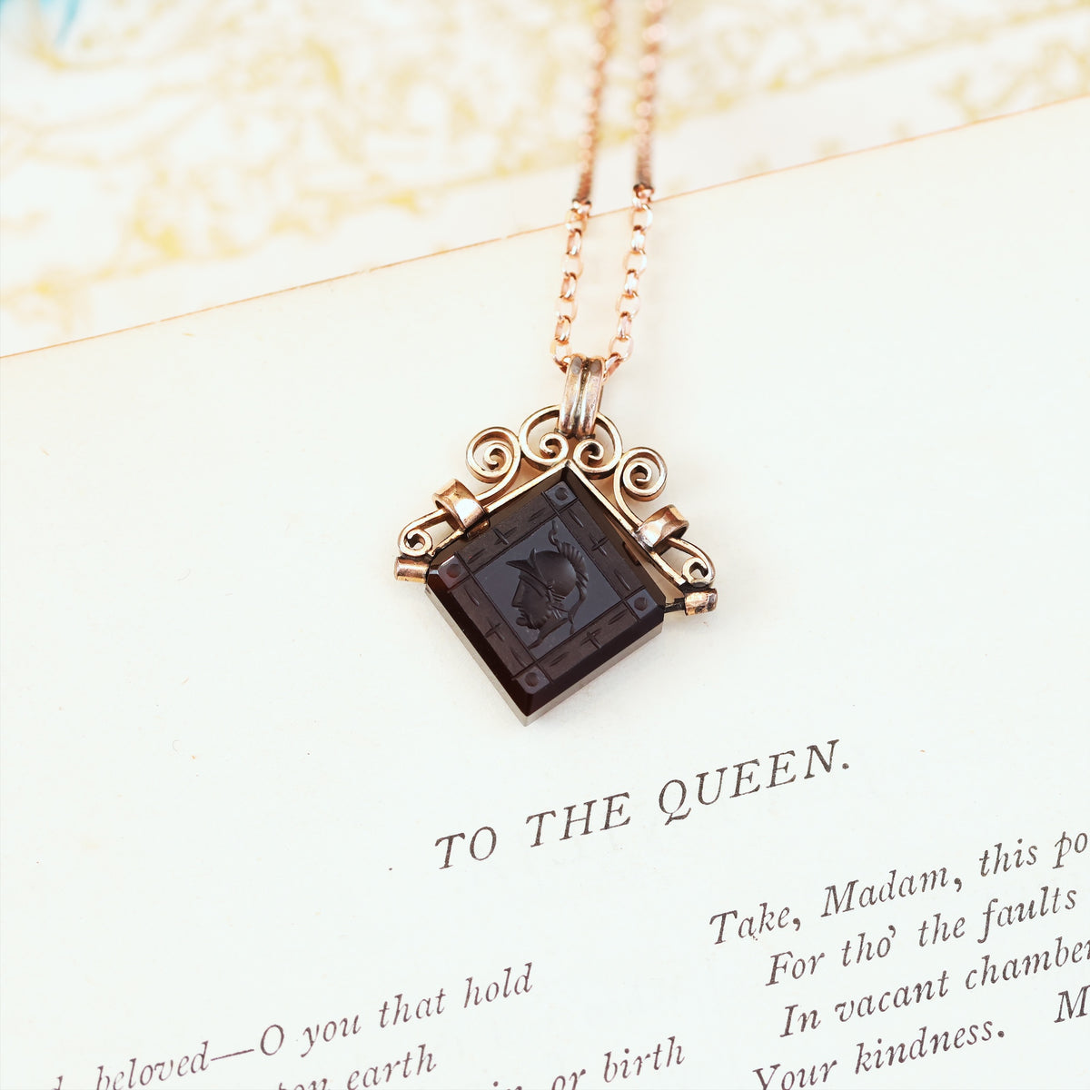Antique Centurion Tassie Style Swivel Pendant