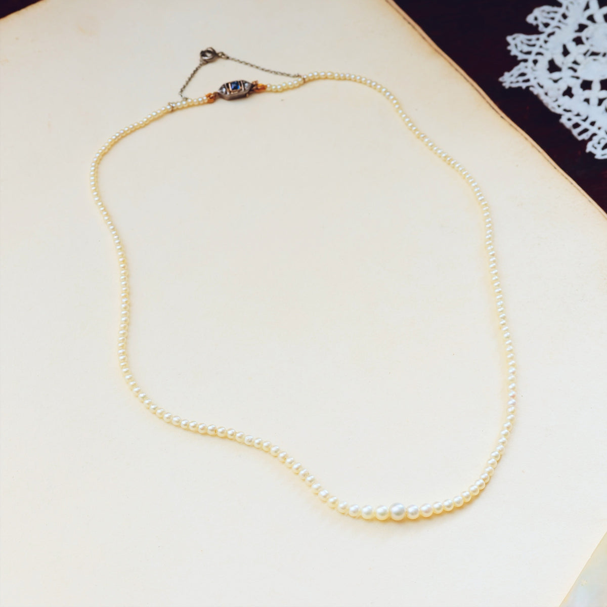Certificated Antique Natural Saltwater Pearl Necklace