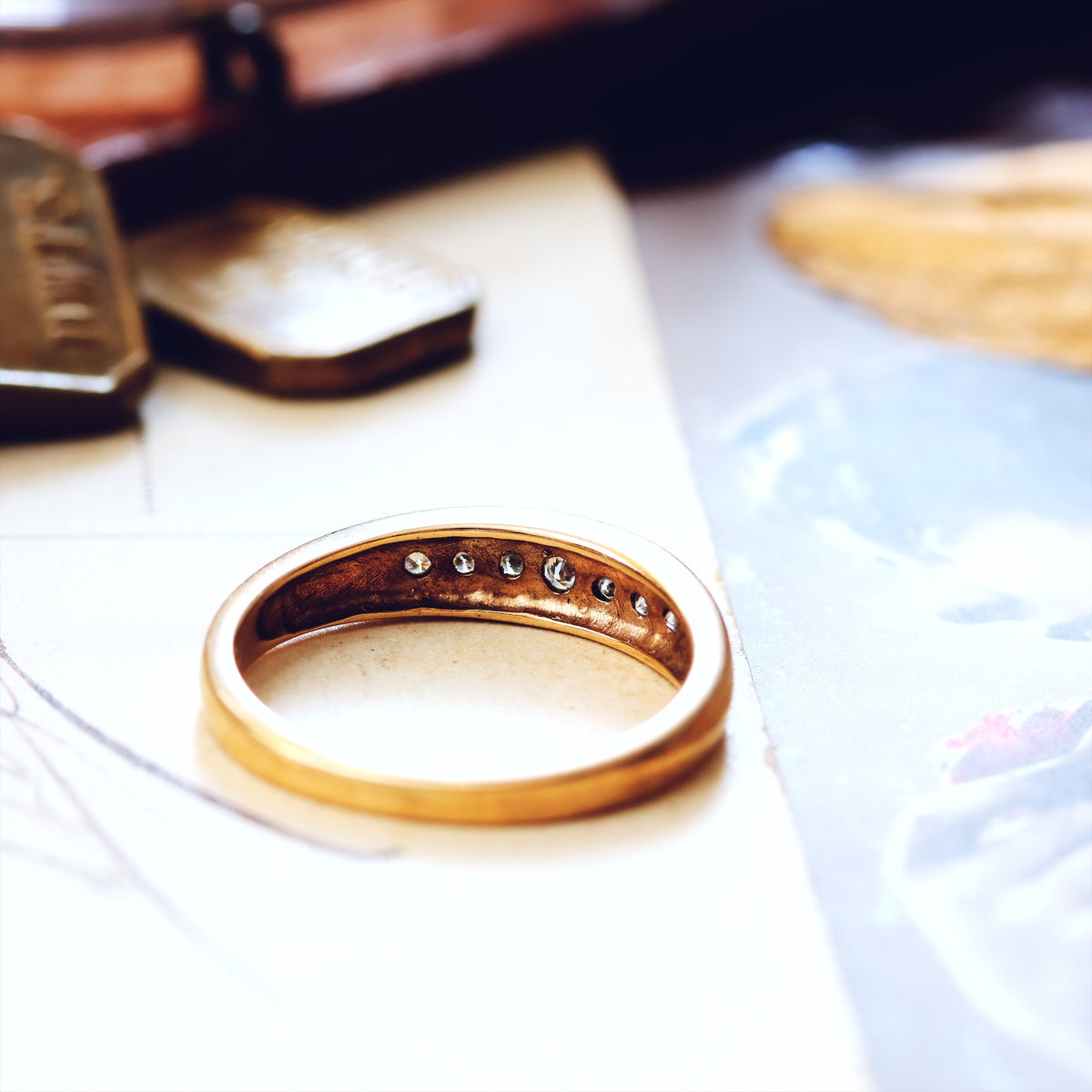 Contemporary Yellow Gold Brilliant-Cut Diamond Band