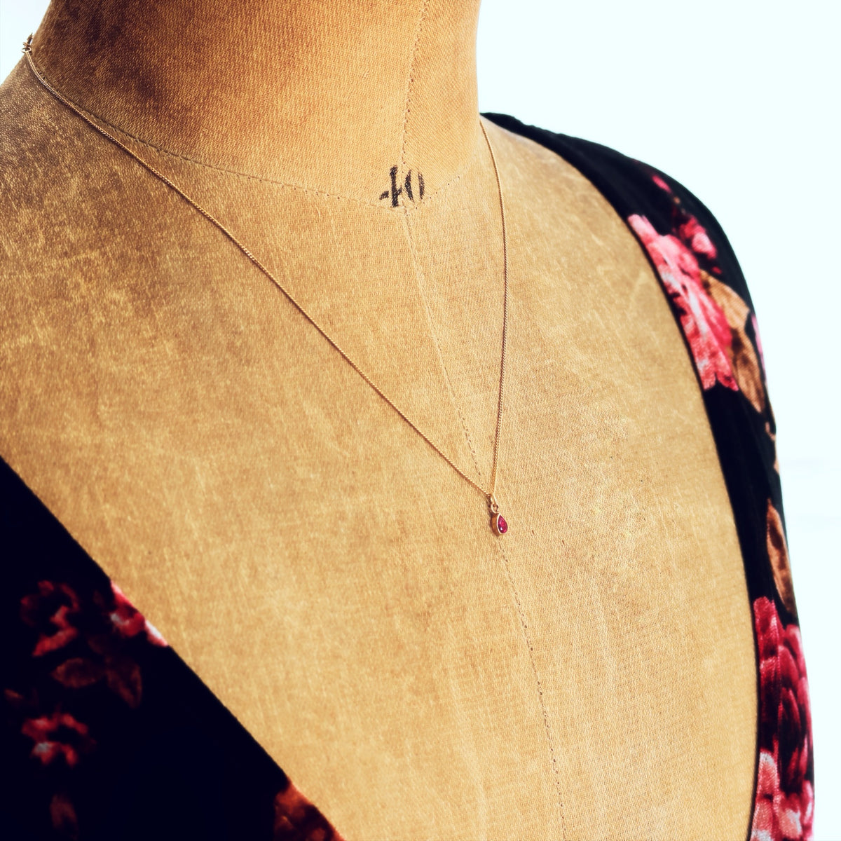 Daintiest Vintage Ruby Pendant