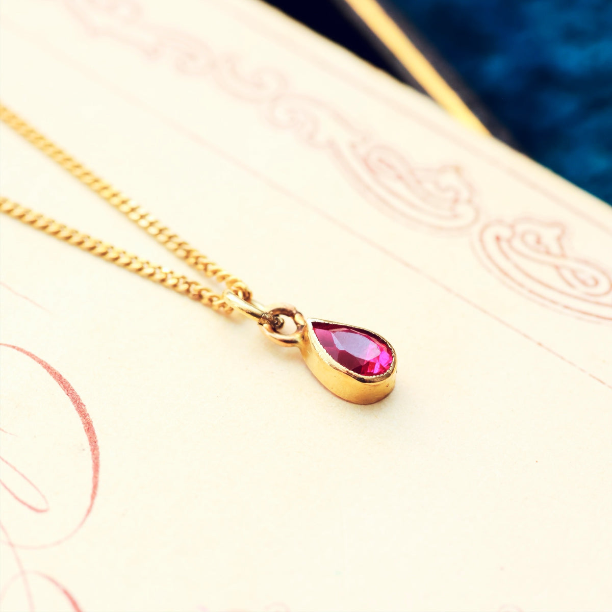 Daintiest Vintage Ruby Pendant