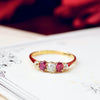 Unique Antique Recycled Ruby & Diamond Ring