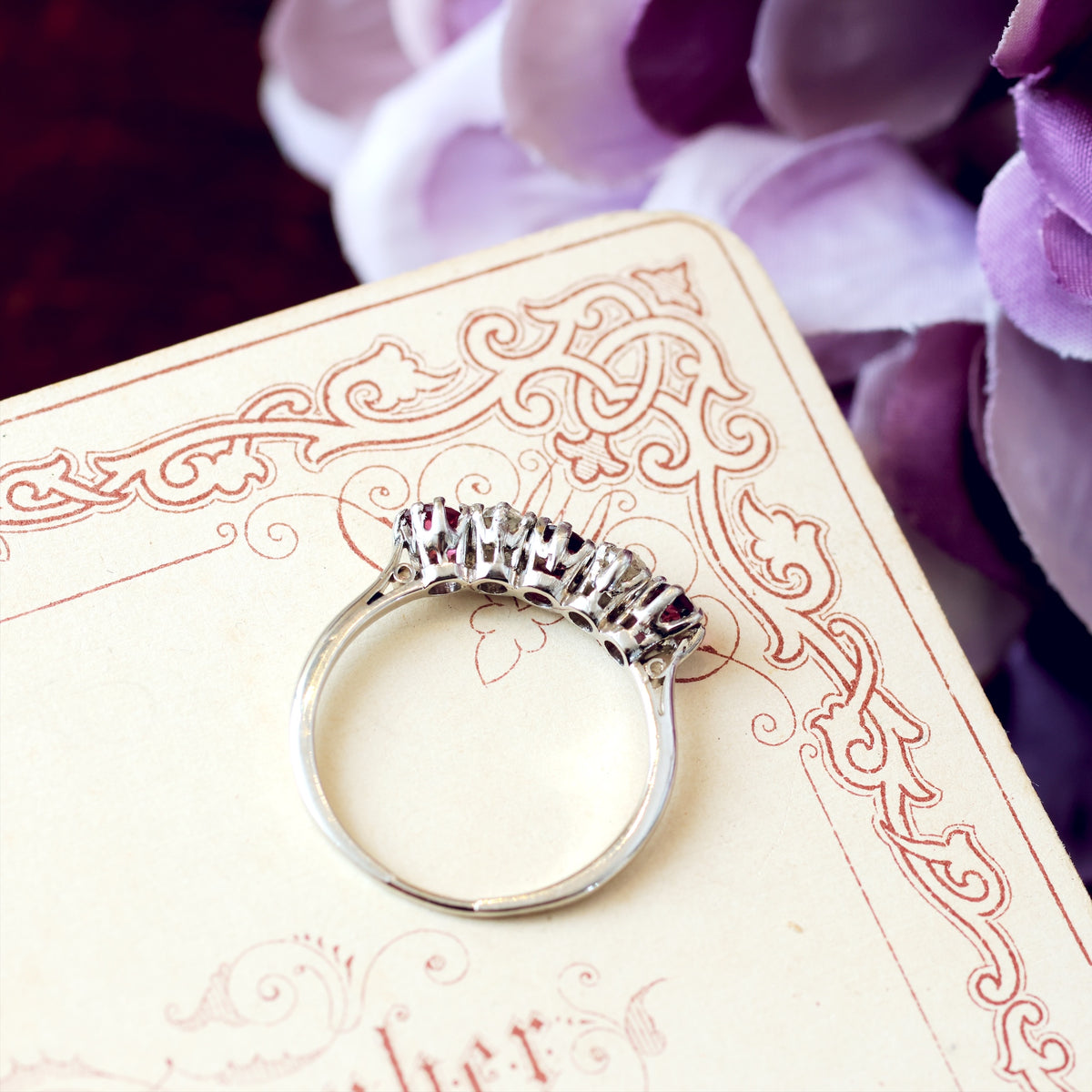 Pretty Pink Tourmaline & Recycled Old Cut Diamond Ring