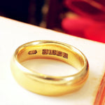 Vintage Date 1919 18ct Gold Men's Wedding Ring