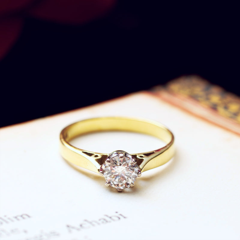 Vintage Date 1981 Diamond Engagement Ring