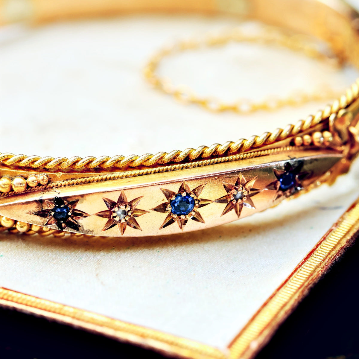 Starry Nights! Edwardian Sapphire & Diamond Bangle