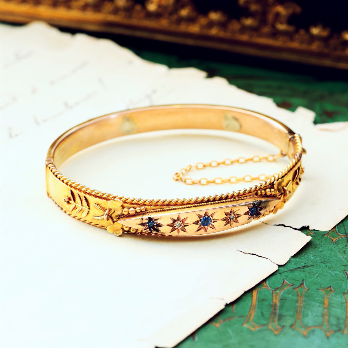 Starry Nights! Edwardian Sapphire & Diamond Bangle