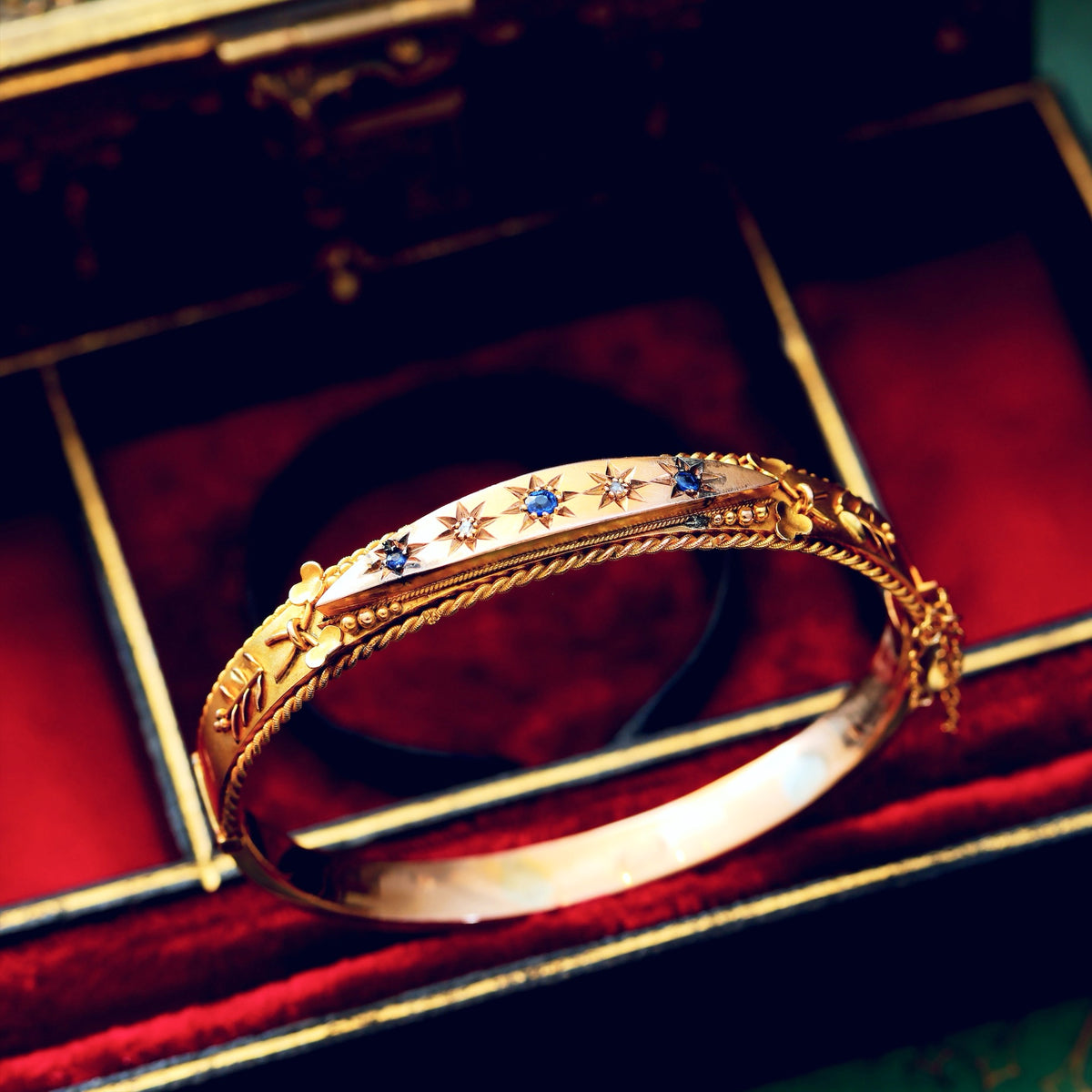 Starry Nights! Edwardian Sapphire & Diamond Bangle