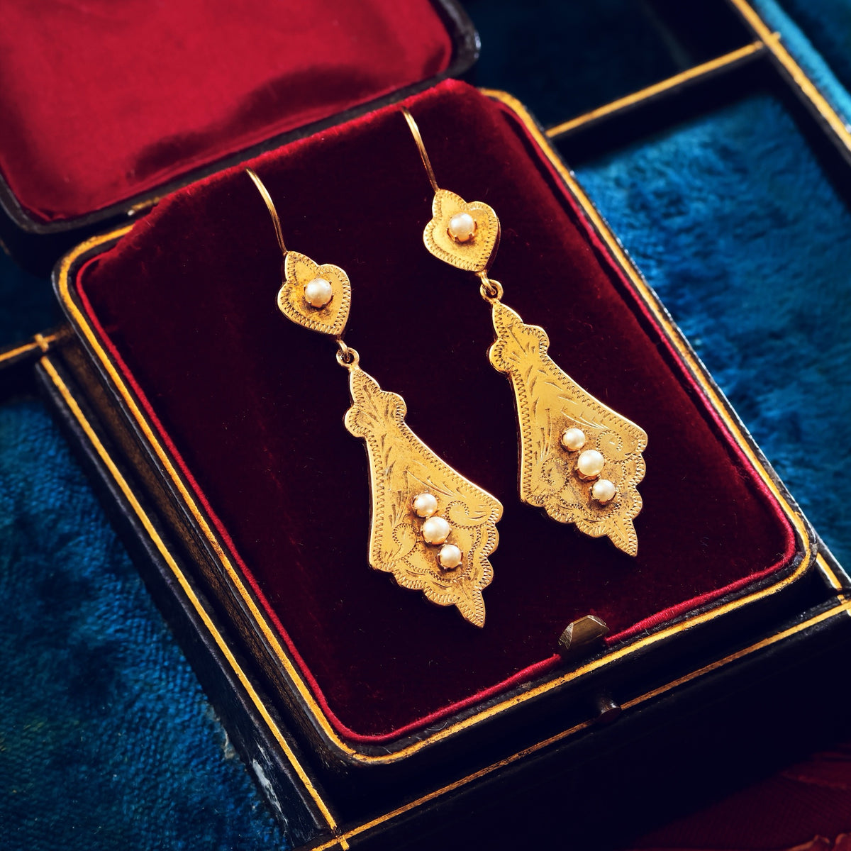 Elaborate Antique Victorian Drop Earrings