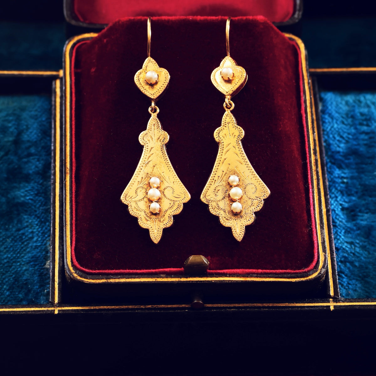 Elaborate Antique Victorian Drop Earrings