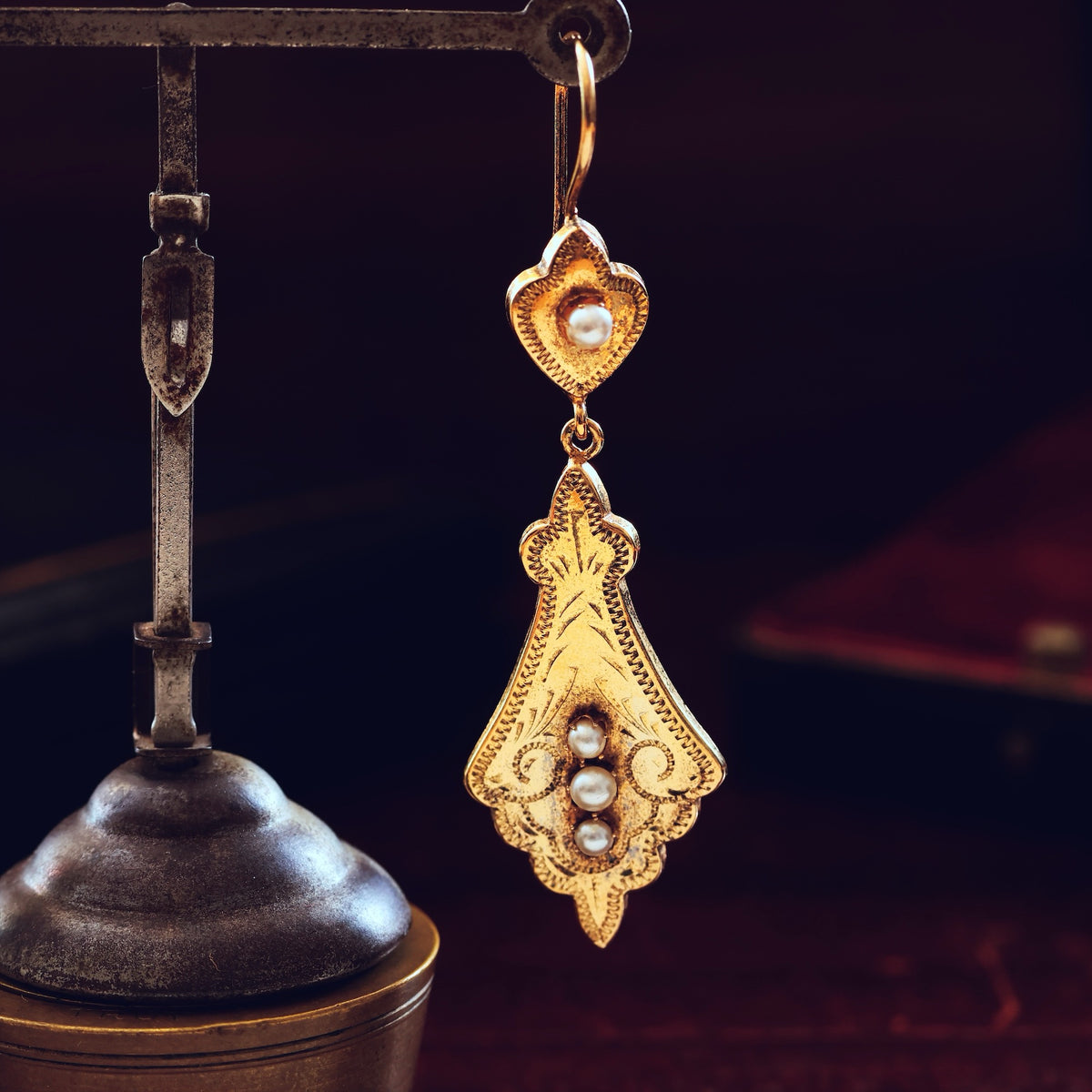 Elaborate Antique Victorian Drop Earrings