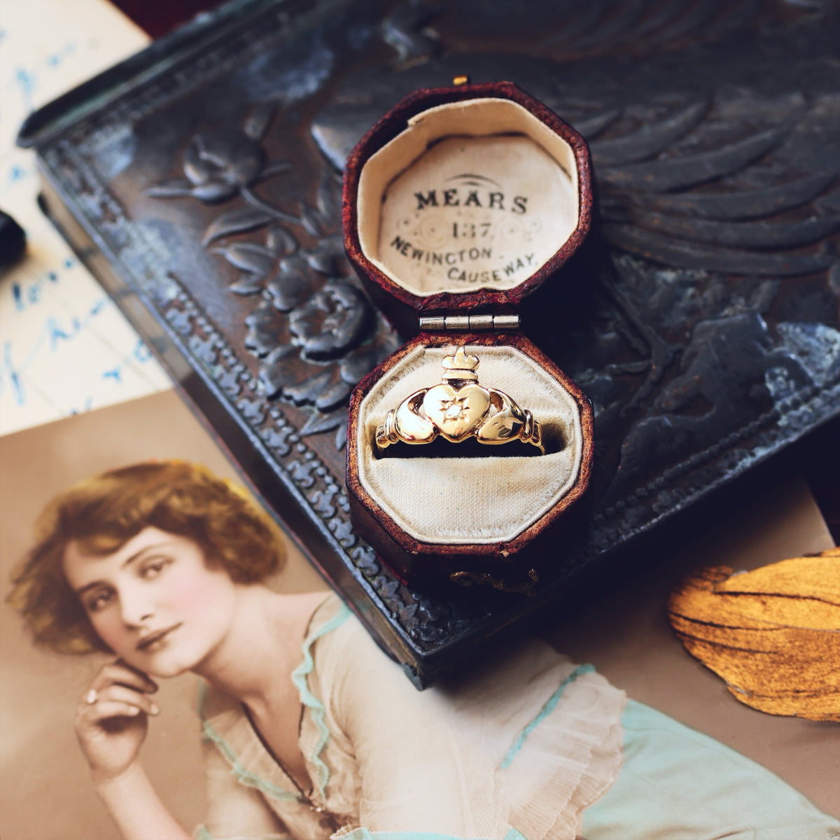 Recycled 9ct Gold & Diamond Claddagh Ring