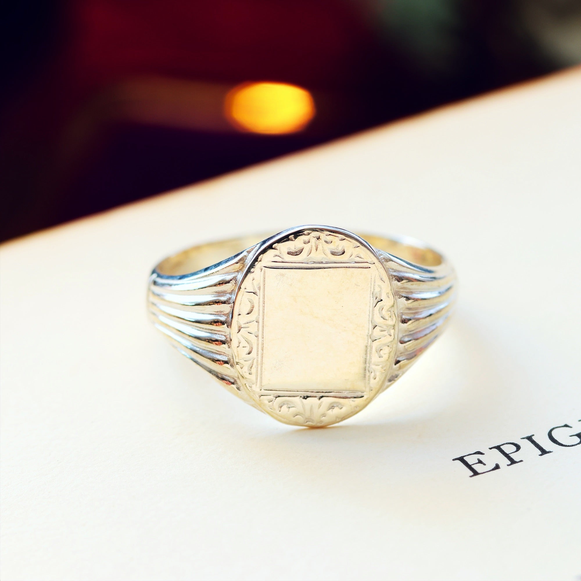【vintage】Signet ring silver - unknown Vintage Styled Recycled Silver Signet Ring – Fetheray
