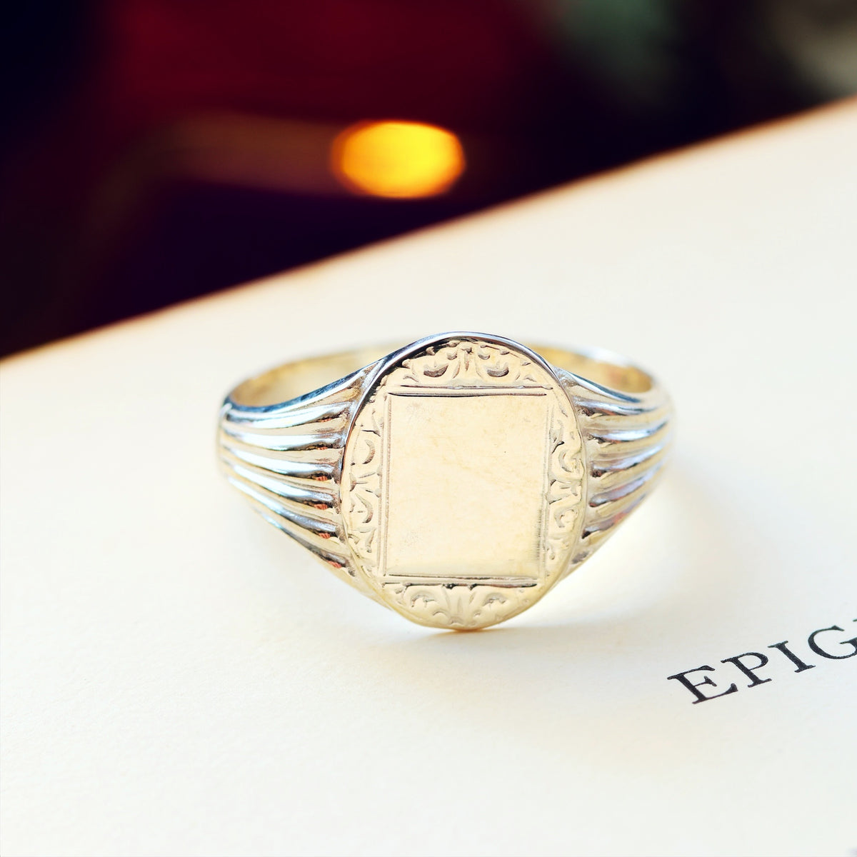 Vintage Styled Silver Signet Ring