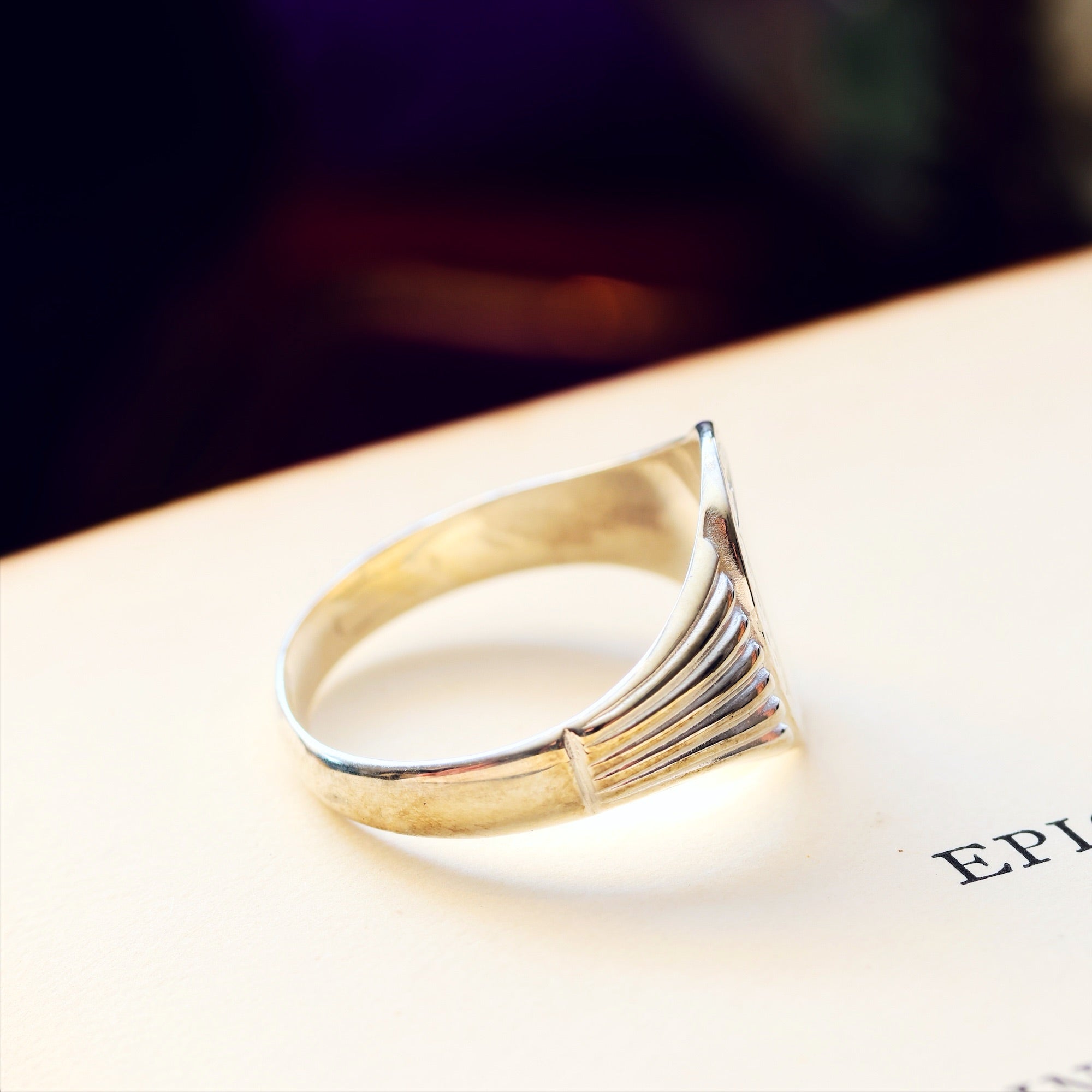 Vintage Styled Recycled Silver Signet Ring – Fetheray
