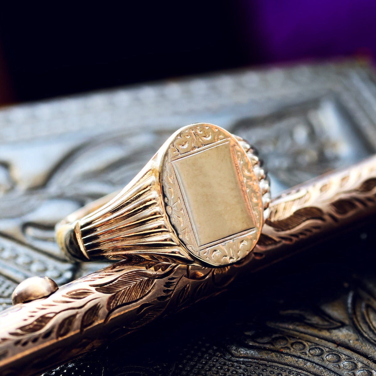 Vintage Styled Silver Signet Ring