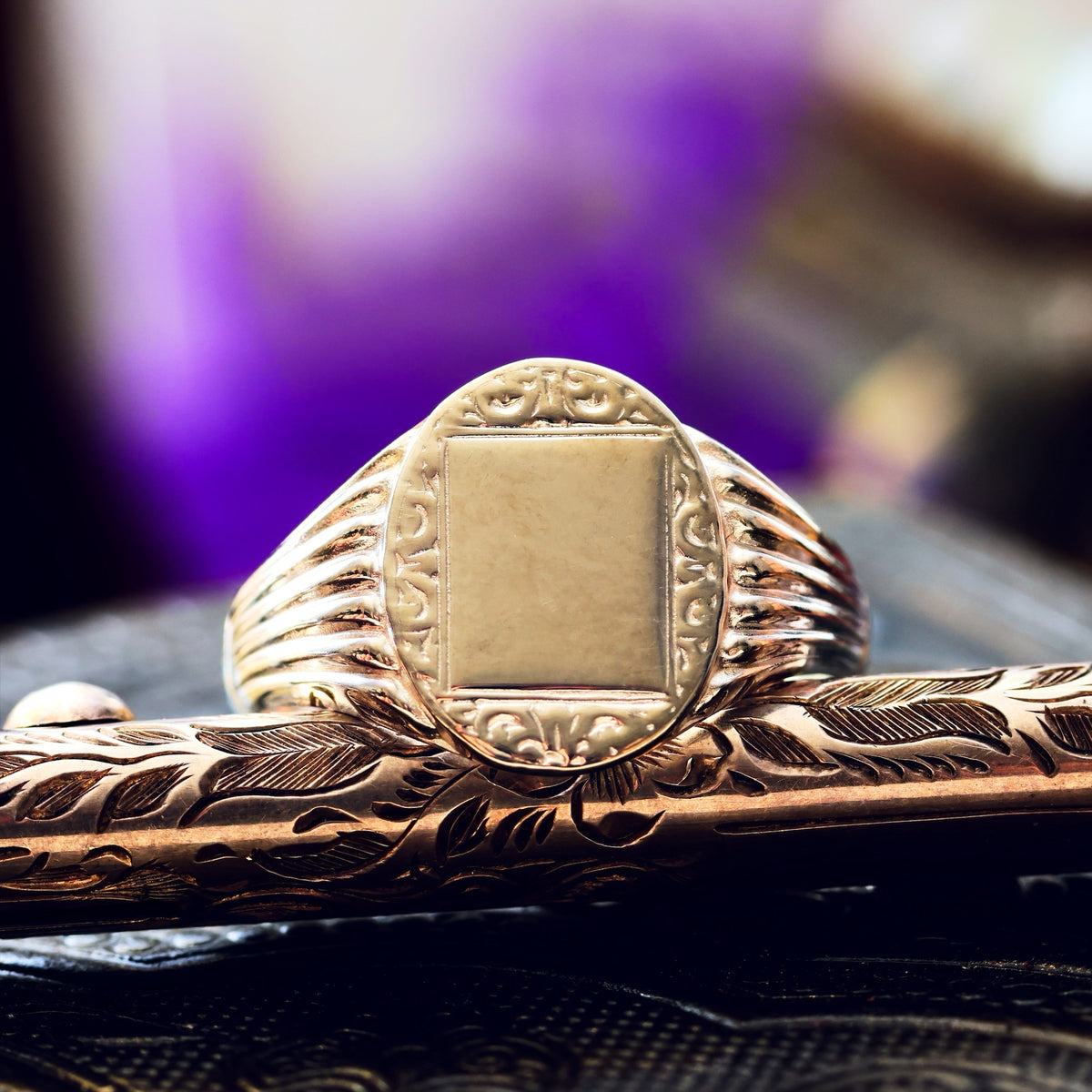 Vintage Styled Silver Signet Ring