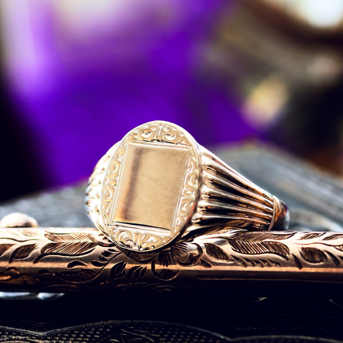 Vintage Styled Silver Signet Ring