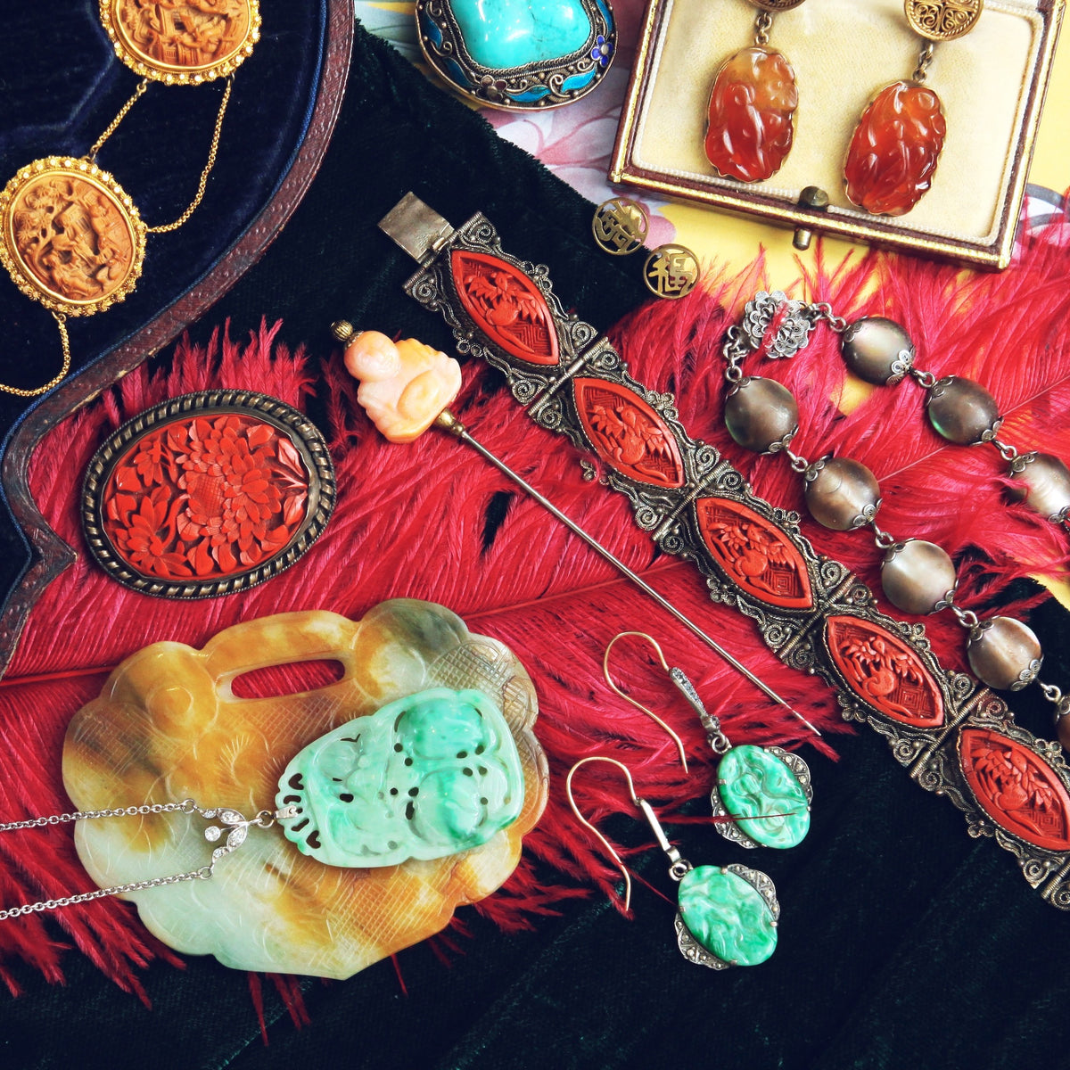 Fine Chinese Export Carnelian Filigree Ring