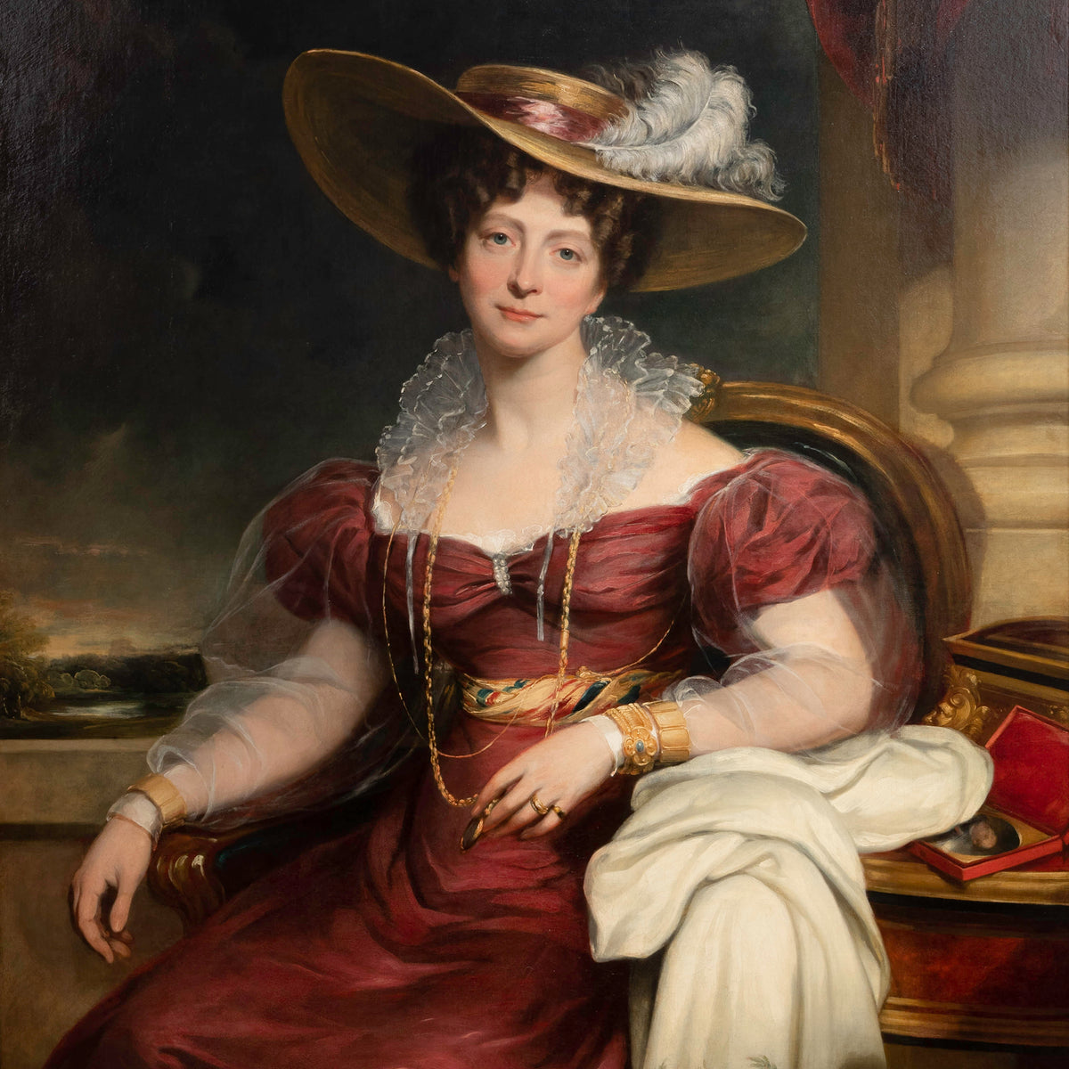 Antique Georgian Foiled Garnet Rosette Ring