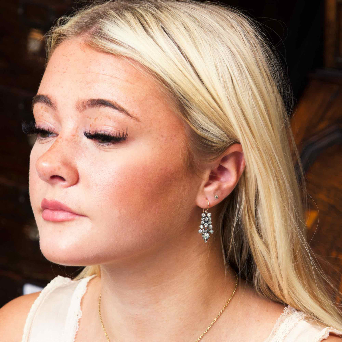 Vintage Georgian Revival Paste Earrings
